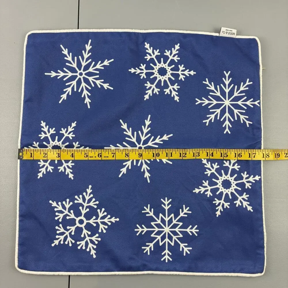 Mike & Co. Blue & White Snowflake Design Pillow Cover